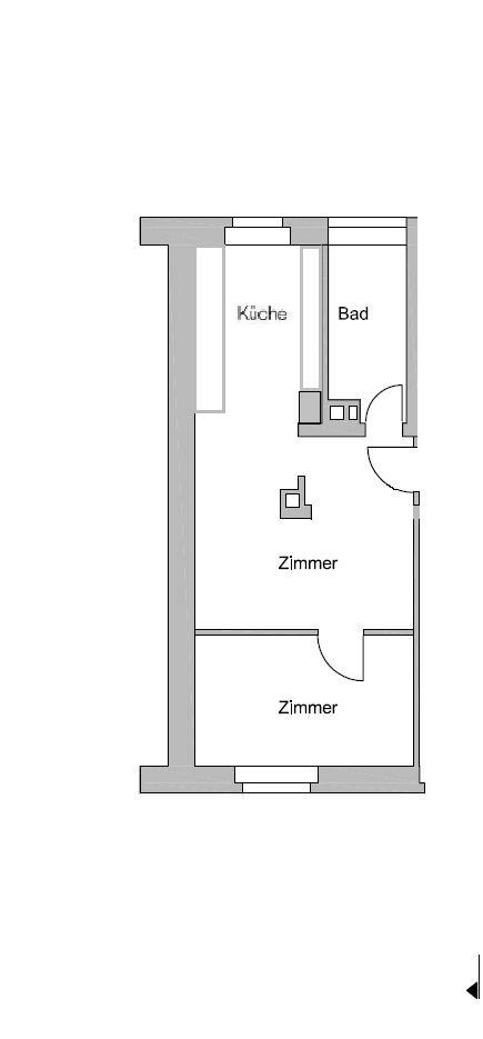 Immobilienangebot - Karlsruhe - Alle - Moderne 2-Zimmer-Wohnung mit Einbauküche und Tageslichtbad