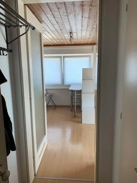 3LangEingangsbereich Immobilienangebot - Karlsruhe - Alle - Helle, möblierte 1-Zimmer-Wohnung im schönen Weiherfeld zu vermieten